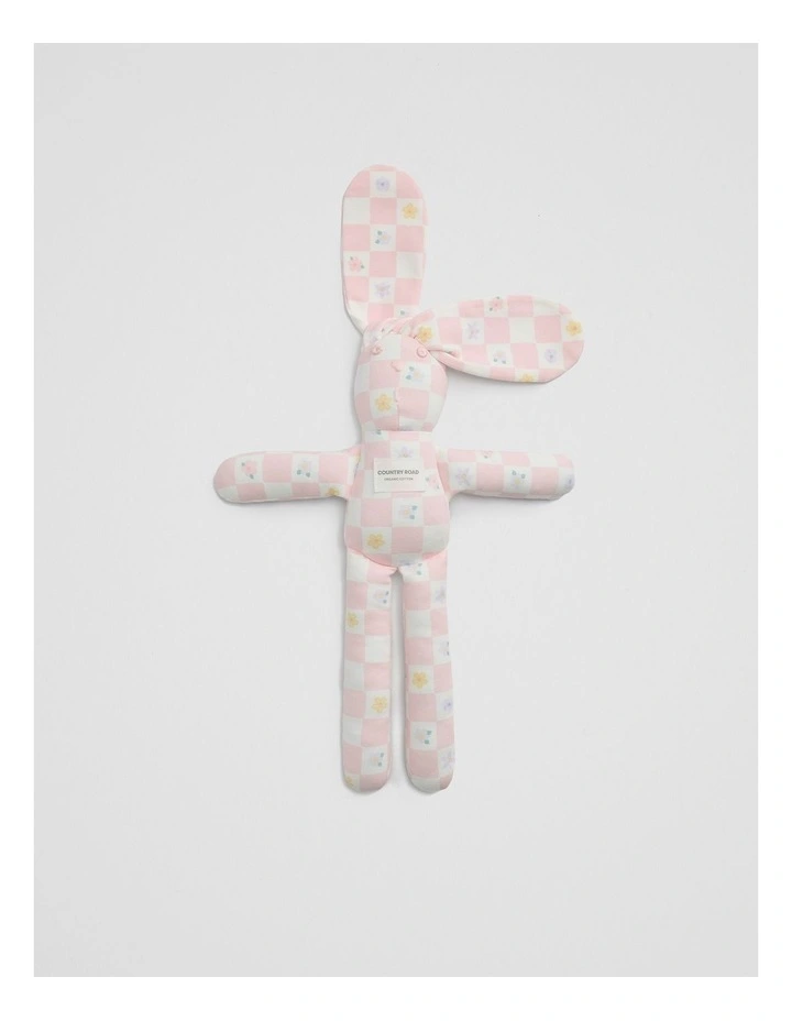 Organically Grown Cotton Bunny in Pink Check image 1
