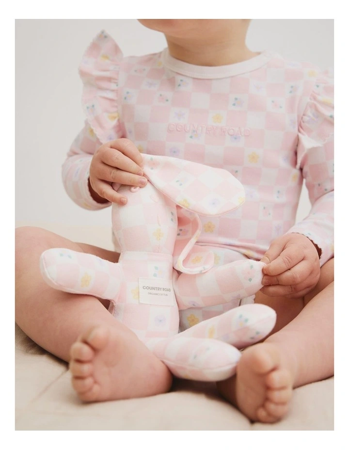 Organically Grown Cotton Bunny in Pink Check image 2