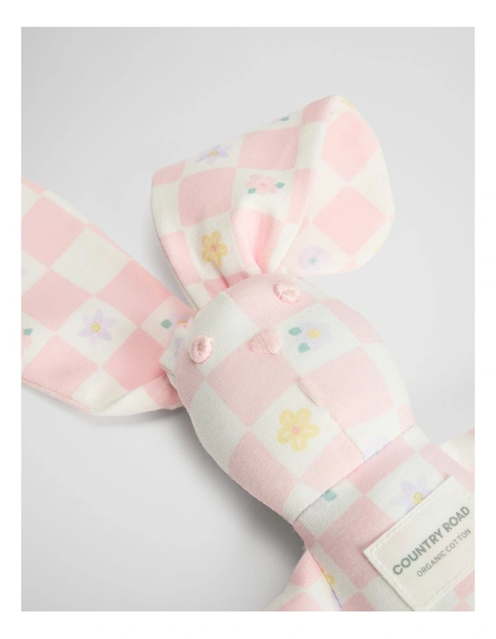 Organically Grown Cotton Bunny in Pink Check image 3
