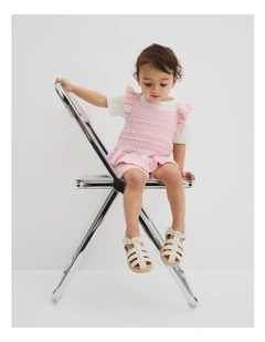 Frill Knit Cami in Mineral Pink
