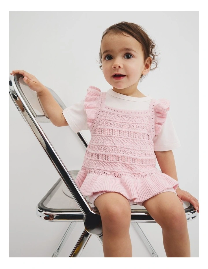 Frill Knit Cami in Mineral Pink image 2
