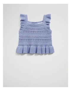 Frill Knit Cami in Bluebell