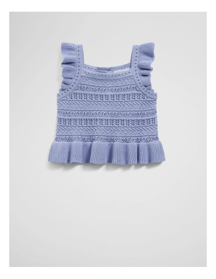 Frill Knit Cami in Bluebell image 1