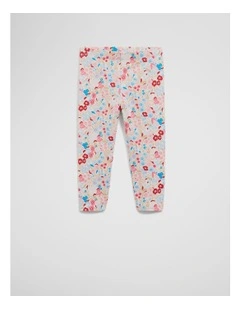 Organically Grown Cotton Floral Legging in Multi Floral
