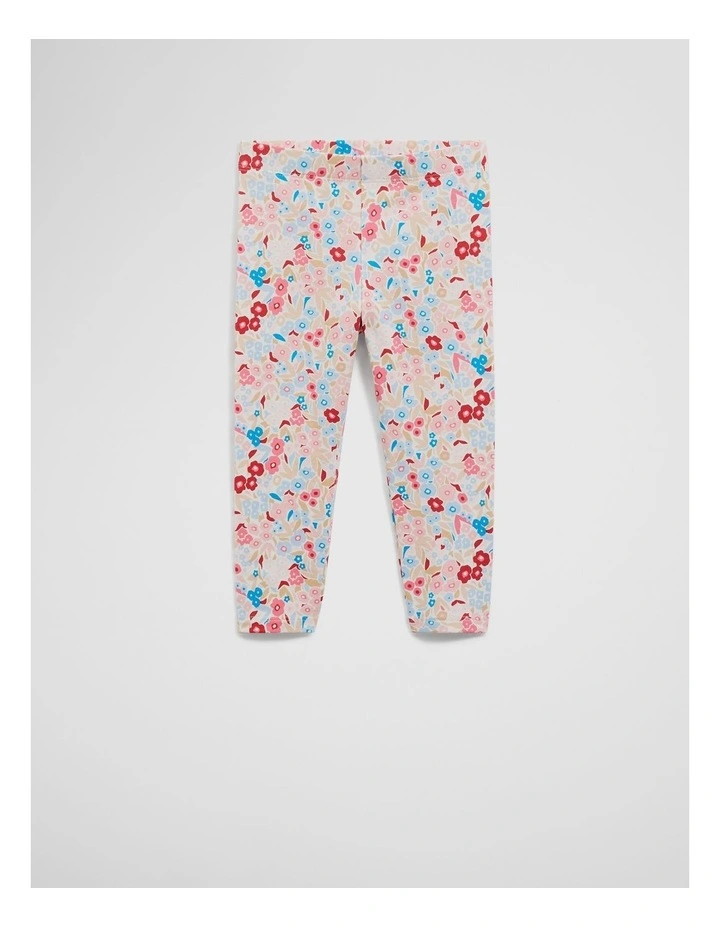 Organically Grown Cotton Floral Legging in Multi Floral image 1