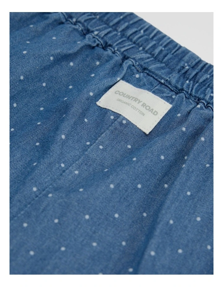 Organically Grown Cotton Chambray Wide Legging Pant in Chambray Spot image 2