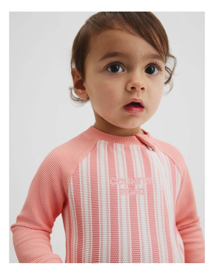 Stripe Logo Swimsuit in Strawberry image 2