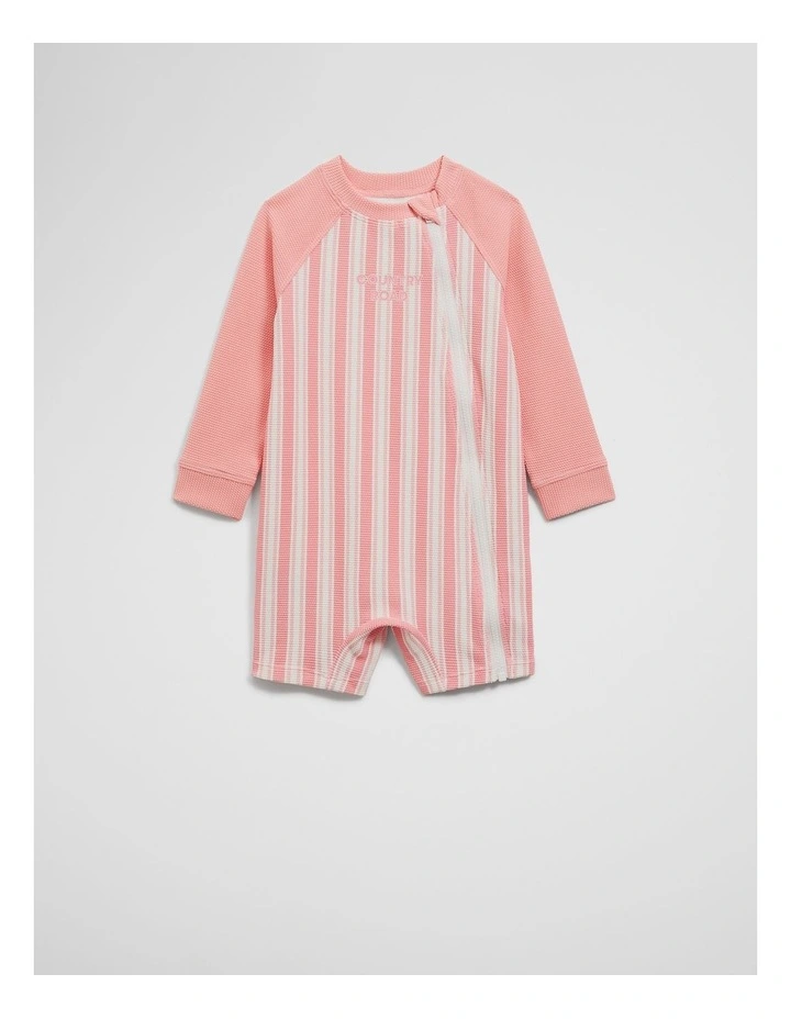 Stripe Logo Swimsuit in Strawberry image 4