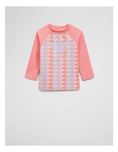 Geometric Print Rash Vest in Multicolour