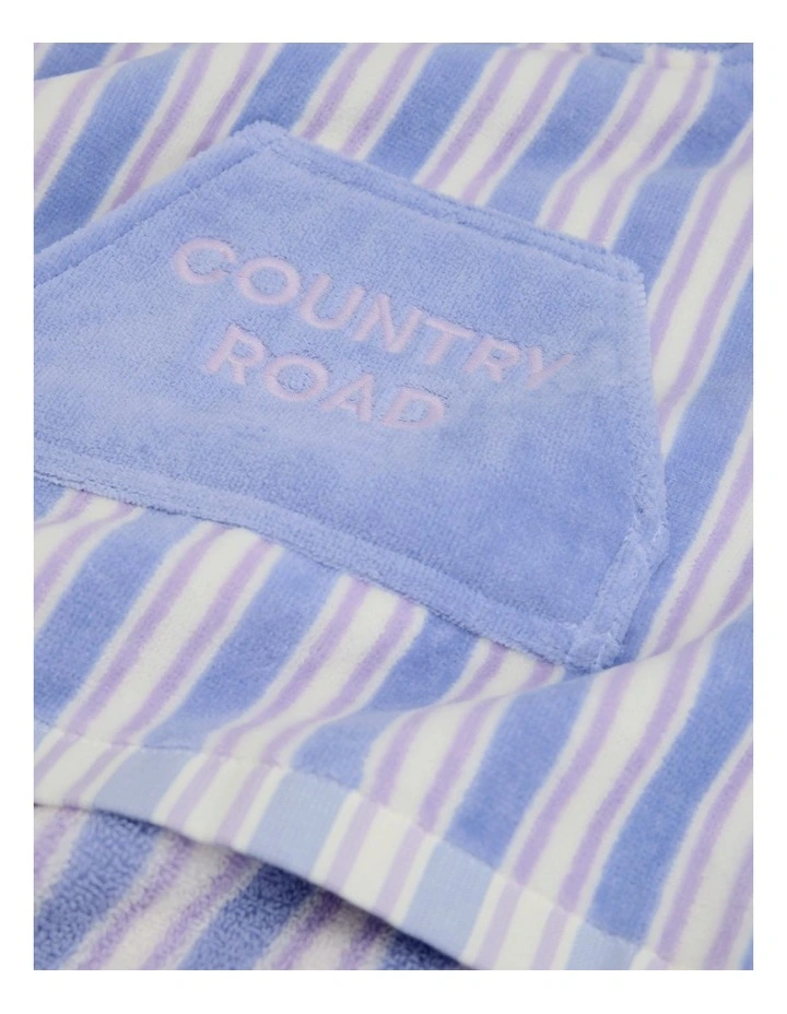 Australian Cotton Stripe Logo Poncho in Bluebell image 2