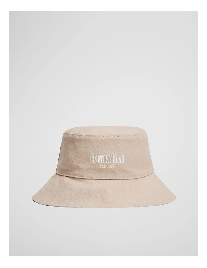 Reversible Bucket Hat in Oat image 1