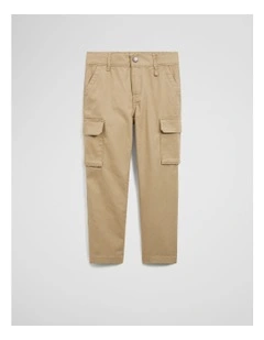 Australian Cotton Cargo Pocket Pant in Latte