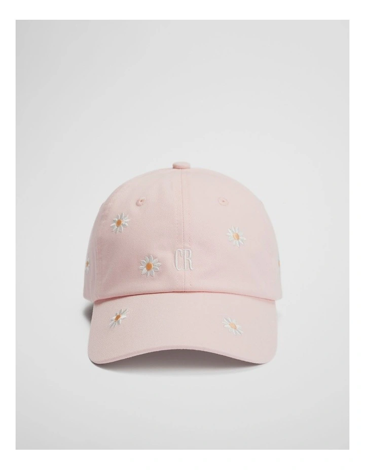 Embroidered Cap in Blush Pink image 1