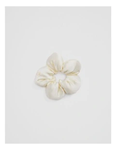 Satin Flower Scrunchie in Marshmallow