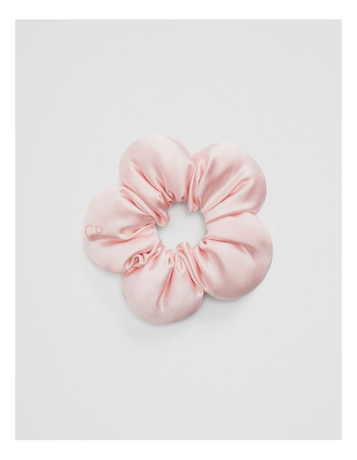 Satin Flower Scrunchie in Blush Pink image 1