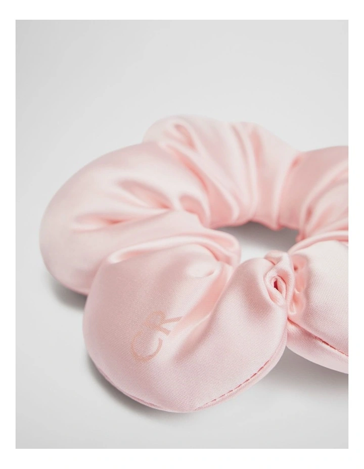 Satin Flower Scrunchie in Blush Pink image 2
