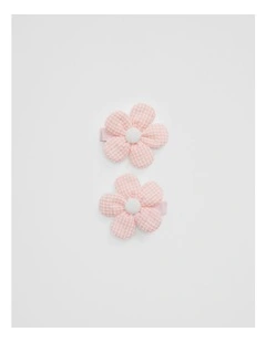 Puffy Flower Clip in Blush Pink