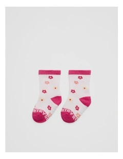 Flower Sock in Mineral Pink