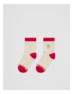 Reindeer Sock in Marshmallow