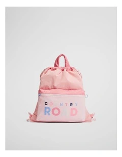 Drawstring Backpack in Blush Pink