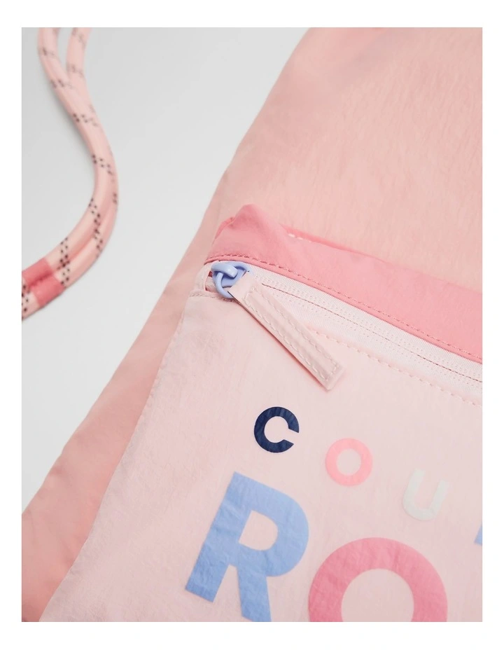 Drawstring Backpack in Blush Pink image 3
