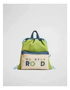 Drawstring Backpack in Moss Green