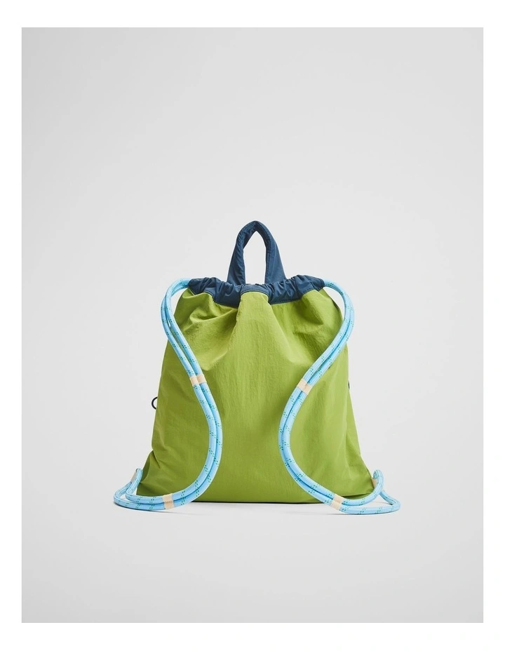 Drawstring Backpack in Moss Green image 2
