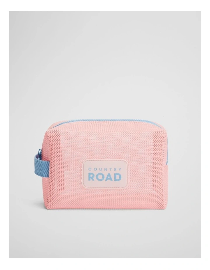 Mesh Wash Bag in Blush Pink image 1