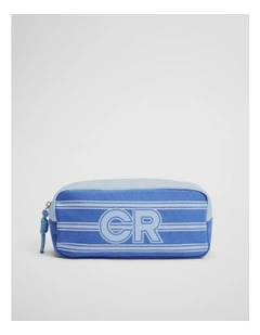 Cr Stripe Pencil Case in Cobalt