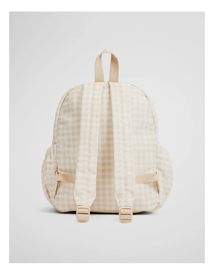Gingham Backpack in Oat image 2