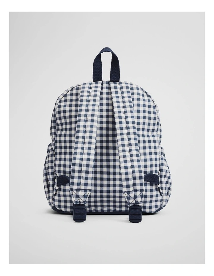 Gingham Backpack in Navy image 1