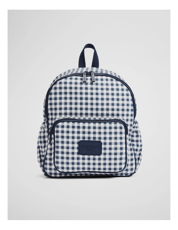 Gingham Backpack in Navy image 2