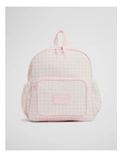Gingham Backpack in Mineral Pink