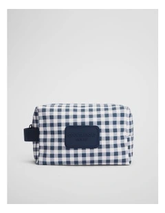 Gingham Wash Bag in Navy