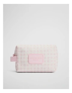 Gingham Wash Bag in Mineral Pink