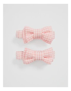 Mini Bow Clip Pack in Blush Pink