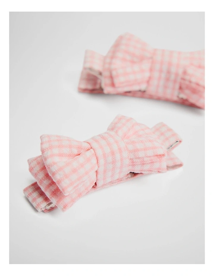 Mini Bow Clip Pack in Blush Pink image 2