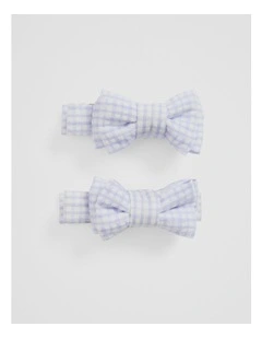 Mini Bow Clip Pack in Bluebell