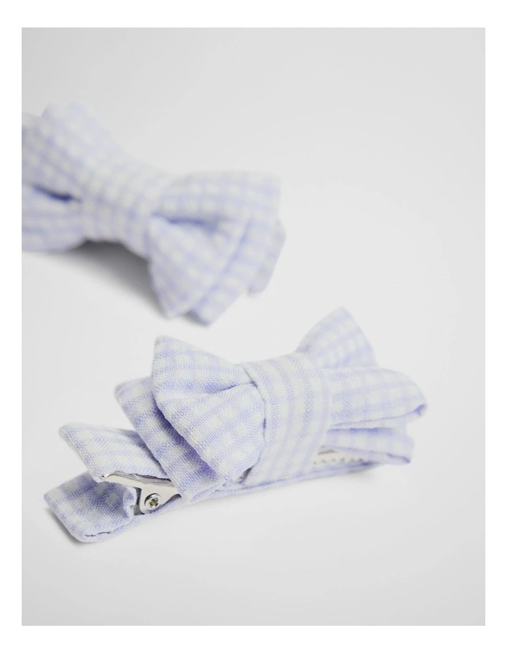 Mini Bow Clip Pack in Bluebell image 2
