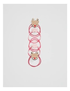 Christmas Hair Tie Pack in Blush Pink