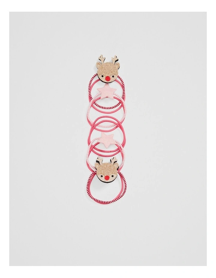 Christmas Hair Tie Pack in Blush Pink image 1