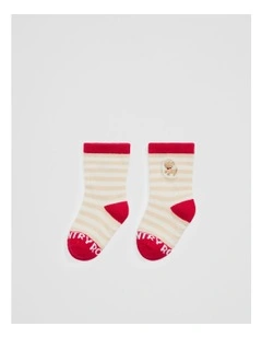 Reindeer Sock in Marshmallow