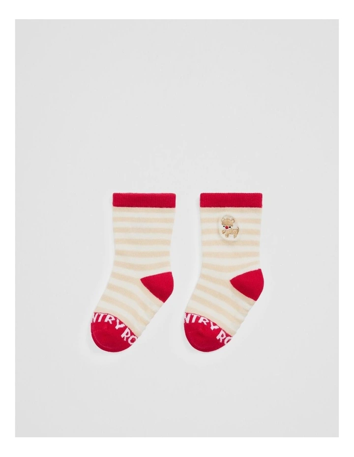 Reindeer Sock in Marshmallow image 1