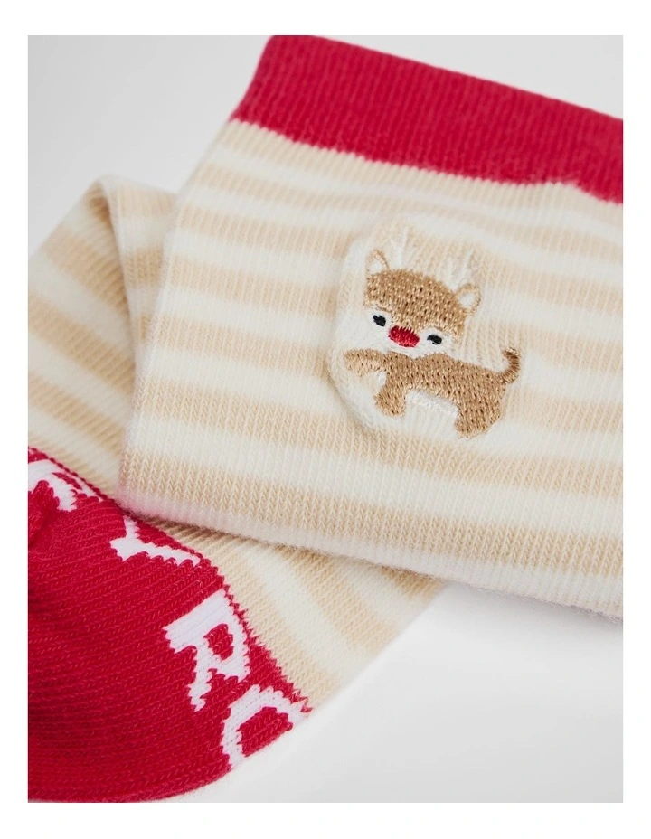 Reindeer Sock in Marshmallow image 2