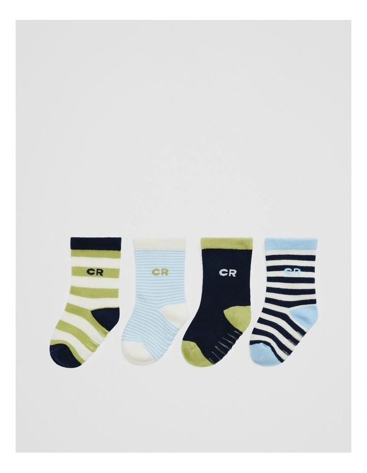 Cr Baby Sock Pack Of 4 in Blue Multi image 1