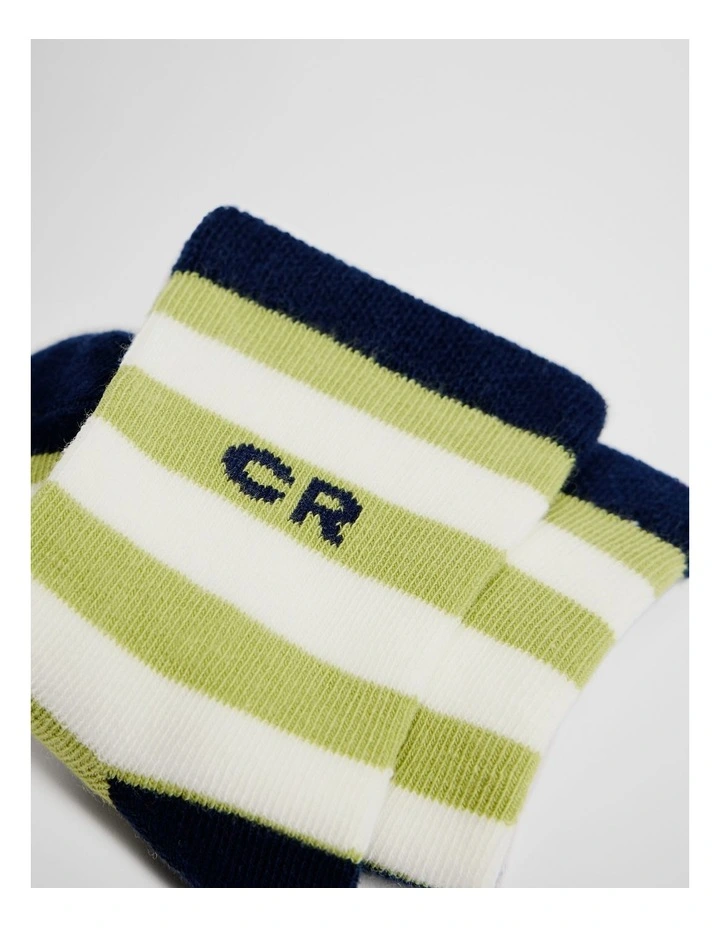 Cr Baby Sock Pack Of 4 in Blue Multi image 2