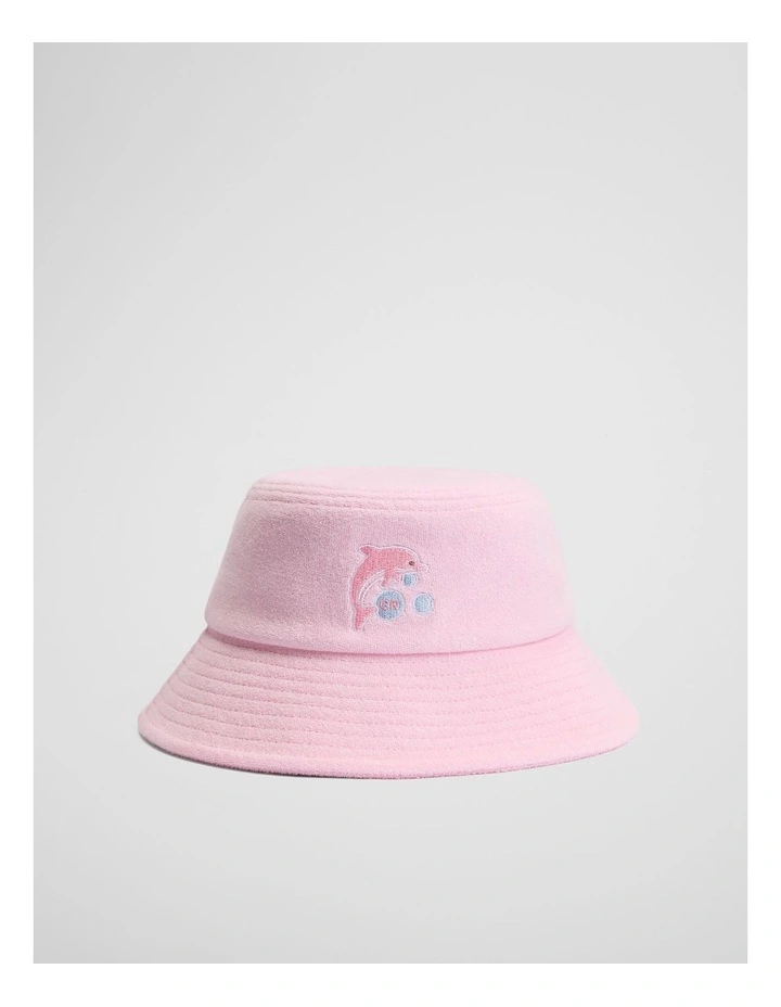 Organically Grown Cotton Baby Terry Hat in Dawn Pink image 1