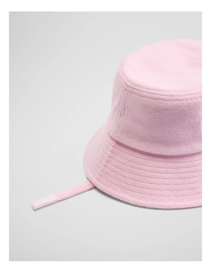 Organically Grown Cotton Baby Terry Hat in Dawn Pink image 2