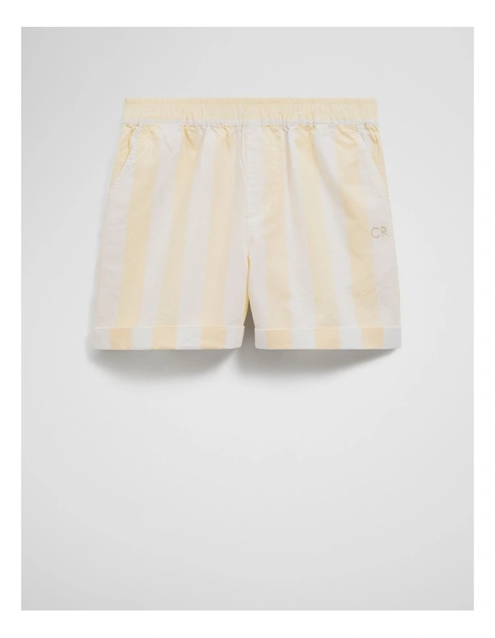 Organically Grown Cotton Blend Stripe Pull-on Short in Lemon image 4