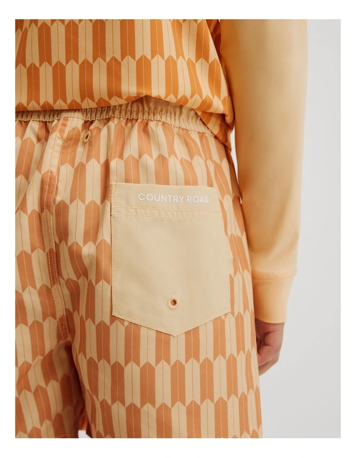 Geometric Board Short in Pale Yellow image 3